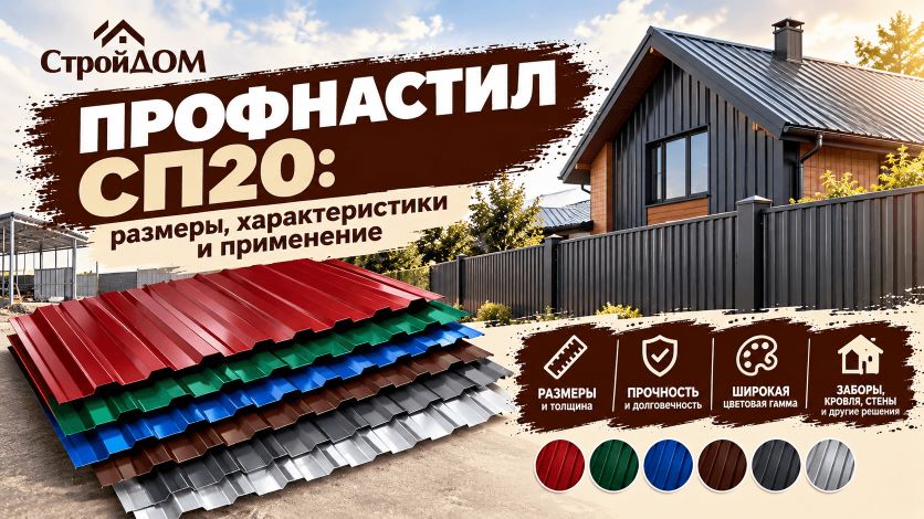 Профнастил СП20: размеры, характеристики и применение Профнастил СП20: размеры, характеристики и применение