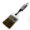 Кисть для лака плоская 75х15мм, темная щетина, 2К ручка Black White 830-075