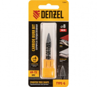 Борфреза по металлу твердосплавная, параболическая заостренная, тип-G, 8 мм Denzel 72047