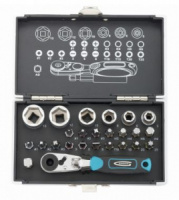 Набор бит и головок торцевых 1 4 магнитный адаптер, сталь S2 пластиковый кейс, 26 предметов, GROSS 11361