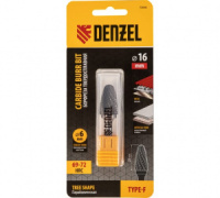 Борфреза по металлу твердосплавная, параболическая, тип-F, 16 мм Denzel 72046